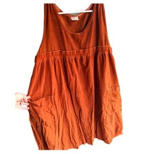 tomorrow for mothercare • rust corduroy dress with HUGE POCKETS